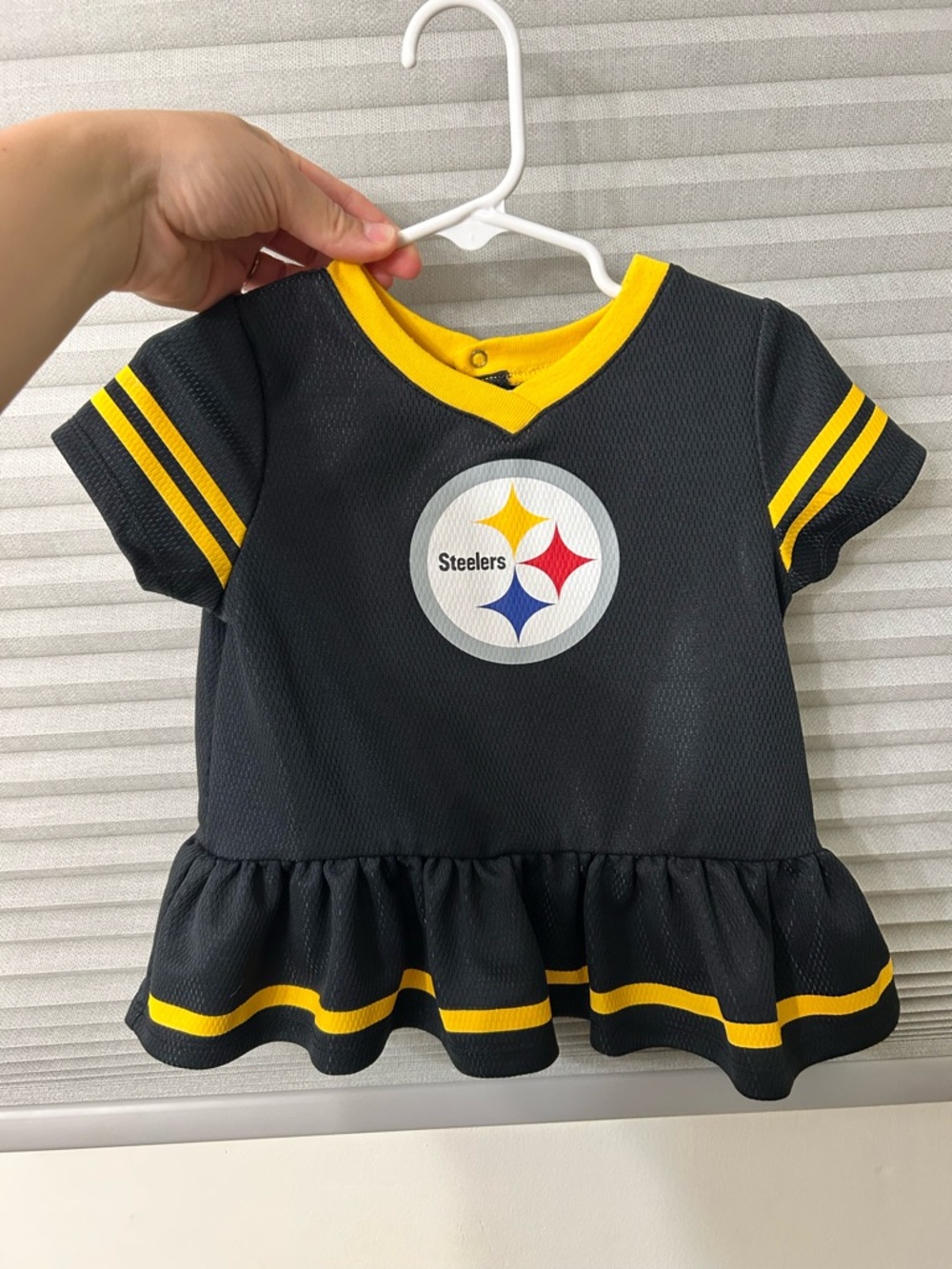 NFL Girls Black & Yellow Peplum Steelers Tee